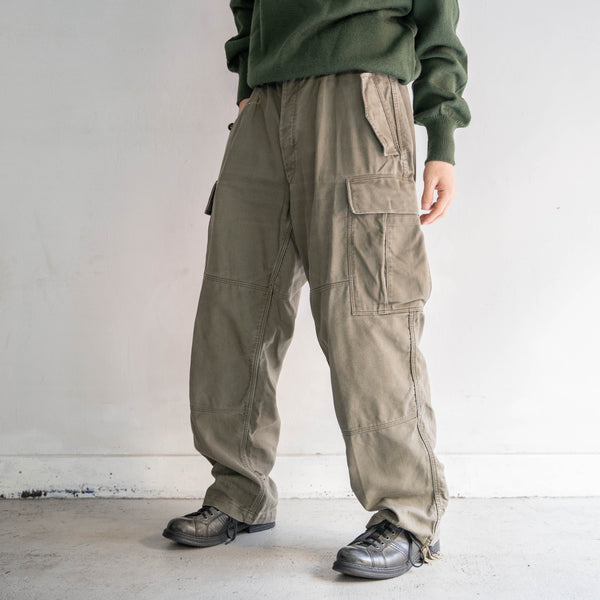 1980s German military wide cargo pants with flap packets -1