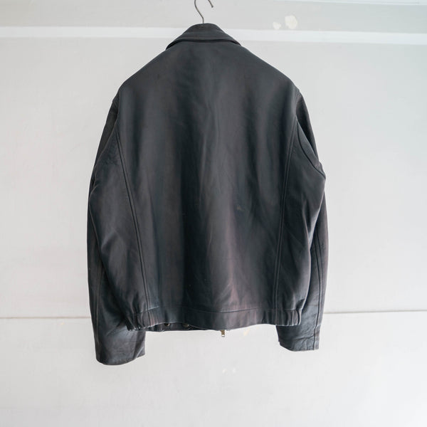1970-90s French military pilot leather jacket -government supply- -2