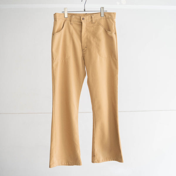 1970-80s USA light brown flare work pants