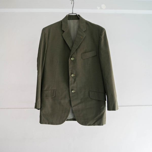 1970s Japan vintage moss green wool tailored jacket