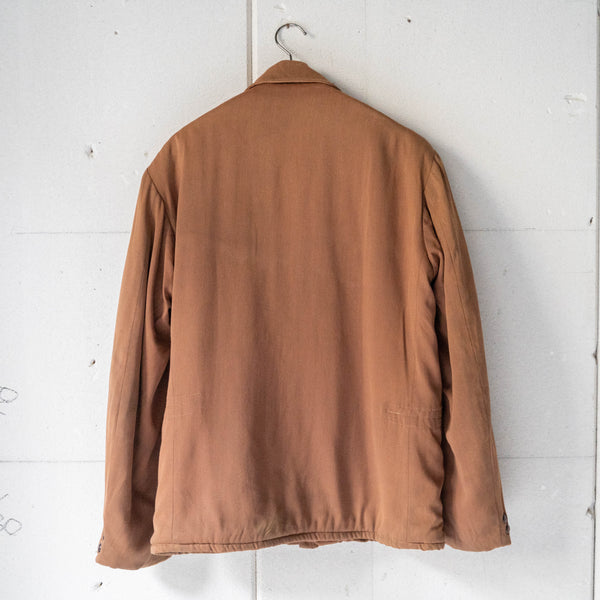 1950s USA brown color gabardine zip up jacket