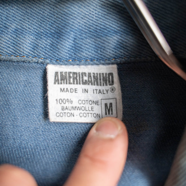 around 1980s Italy blue color denim tracker jacke