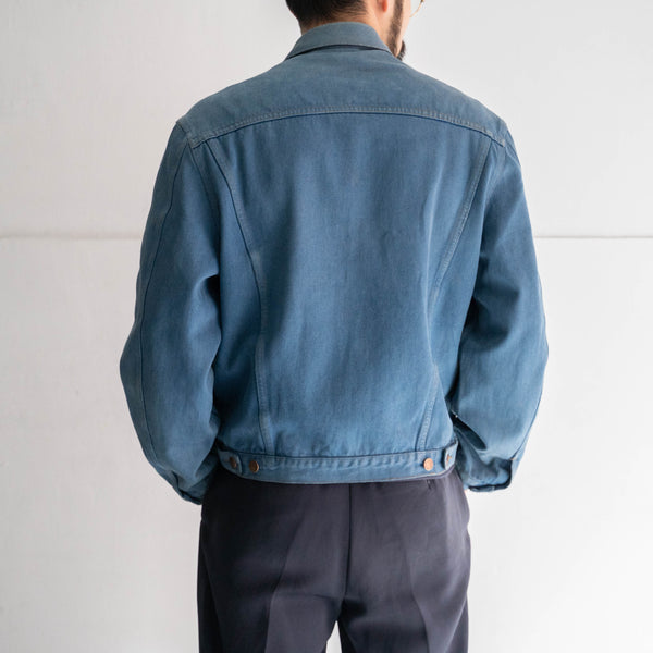 around 1980s Italy blue color denim tracker jacke