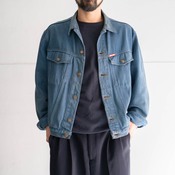 around 1980s Italy blue color denim tracker jacke