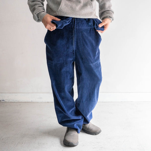 around 1980s dark blue color corduroy all-in-one