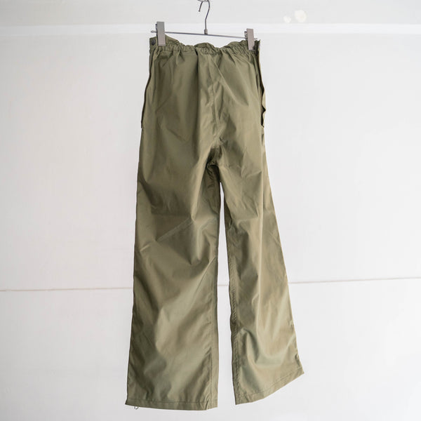 2000s Italian military green color nylon waist overall 'rare color' 'dead stock'