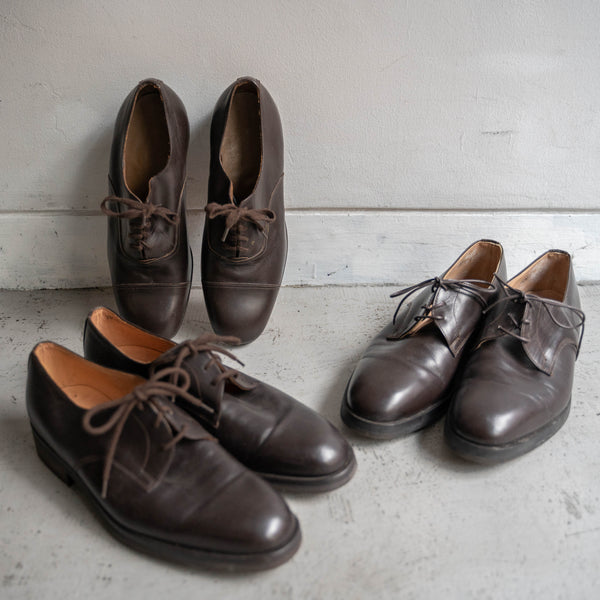 1990s Italian military brown leather shoes -3 hole- 'dead stock'