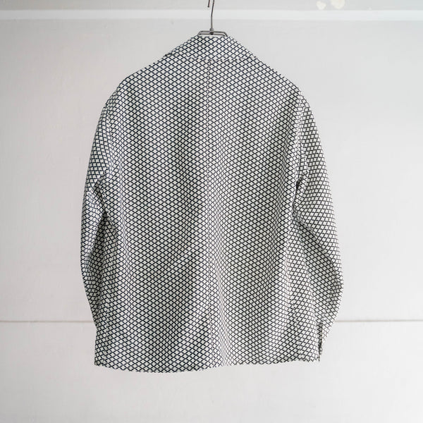 'KIMONO REMAKE' French work jacket type 'japanese geometric pattern'