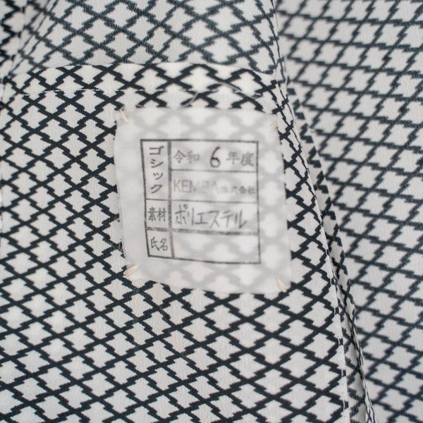 'KIMONO REMAKE' French work jacket type 'japanese geometric pattern'