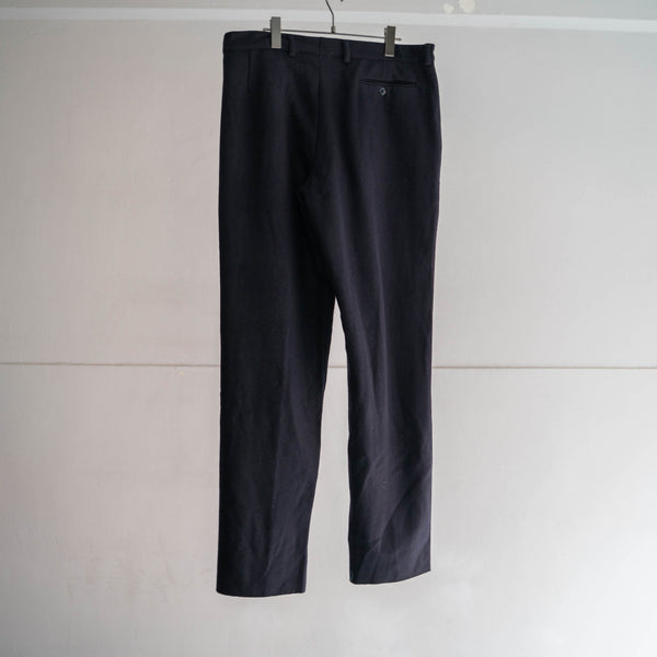 1990-00s Italy dark navy wool work pants 'dead stock'