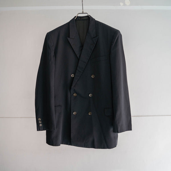1970s Japan vintage black double breasted tailored jacket