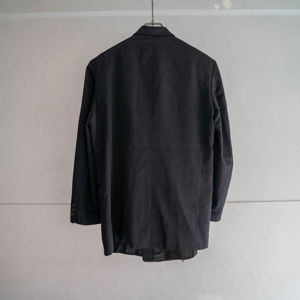 1970s Japan vintage black double breasted tailored jacket