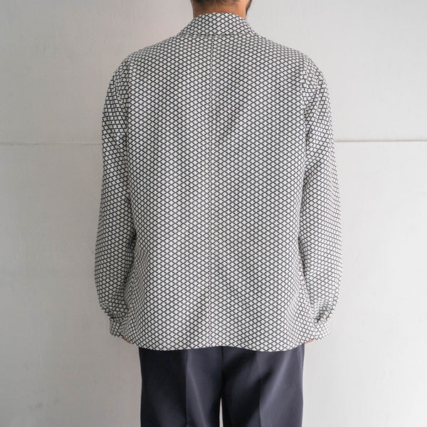 'KIMONO REMAKE' French work jacket type 'japanese geometric pattern'