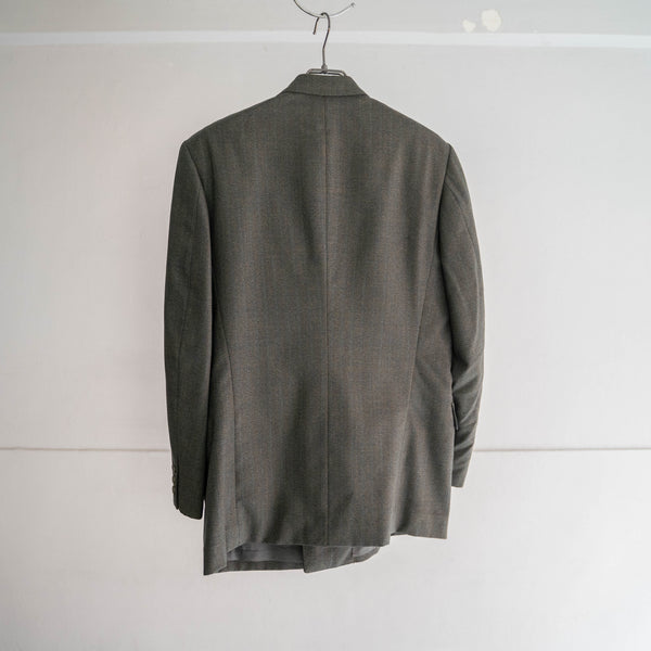 1970-80s Japan vintage green chambray double breasted tailored jacket