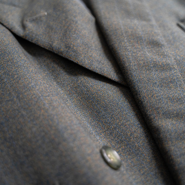 1970-80s Japan vintage green chambray double breasted tailored jacket