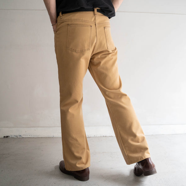 1970-80s USA light brown flare work pants