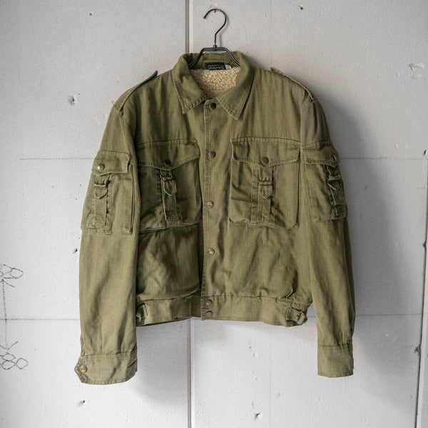 around1980s military like gimmick short jacket -boa lining-