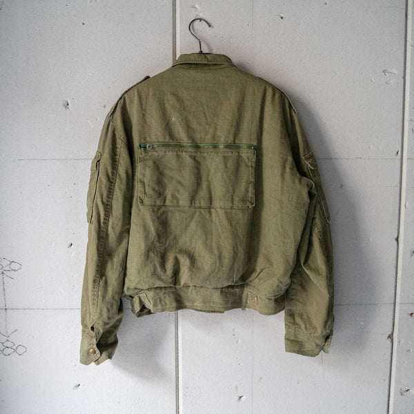 around1980s military like gimmick short jacket -boa lining-