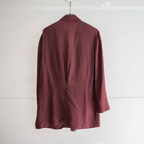 1980-90s wine red silk 100 tailored jacket