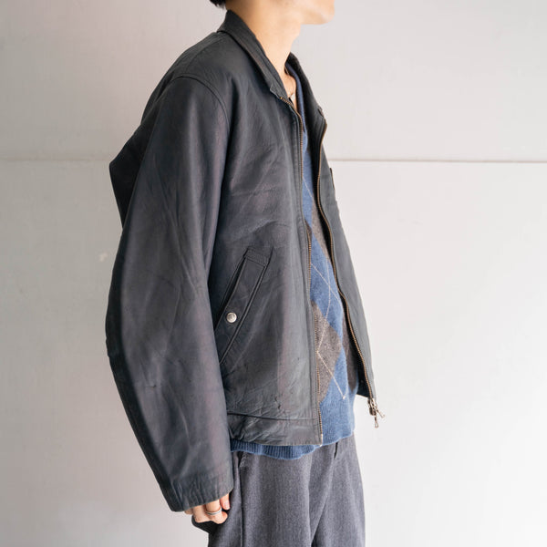 1970-90s French military pilot leather jacket -government supply- -1
