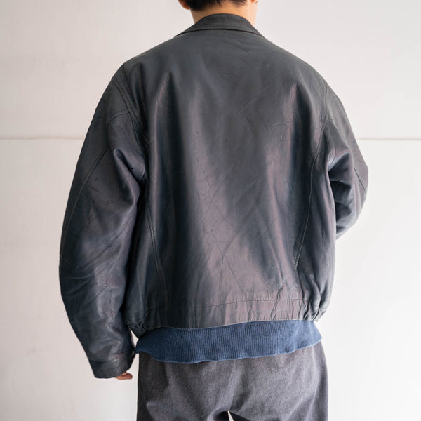 1970-90s French military pilot leather jacket -government supply- -1