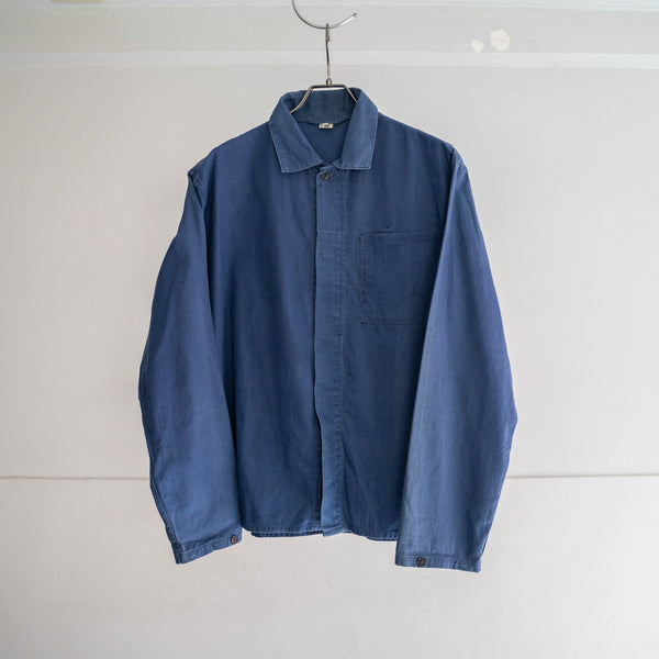 1970-80s VIETNAM blue cotton work jacket -light weight-
