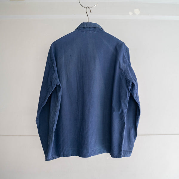 1970-80s VIETNAM blue cotton work jacket -light weight-