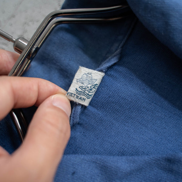 1970-80s VIETNAM blue cotton work jacket -light weight-
