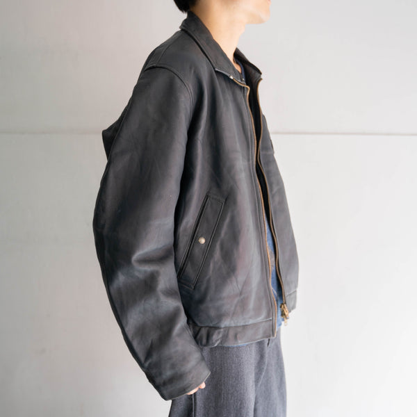 1970-90s French military pilot leather jacket -government supply- -2