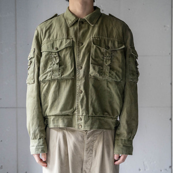 around1980s military like gimmick short jacket -boa lining-