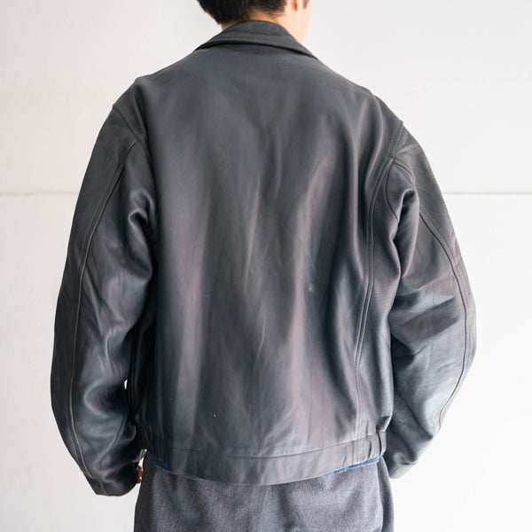 1970-90s French military pilot leather jacket -government supply- -2