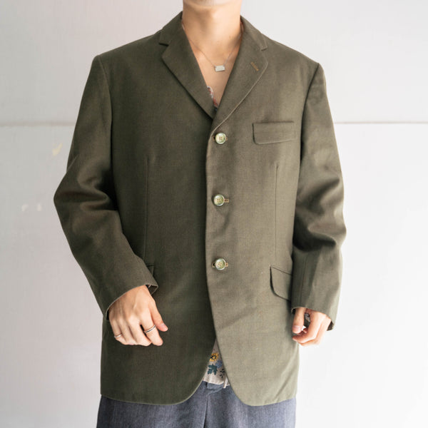 1970s Japan vintage moss green wool tailored jacket