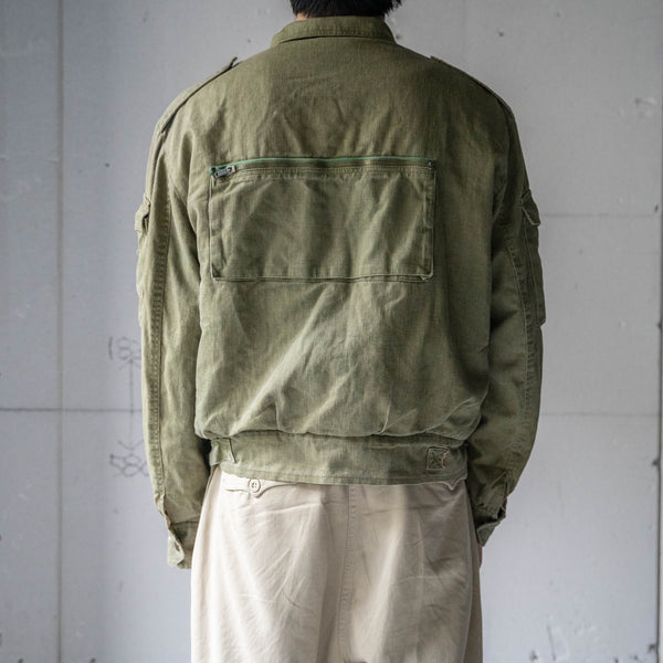 around1980s military like gimmick short jacket -boa lining-