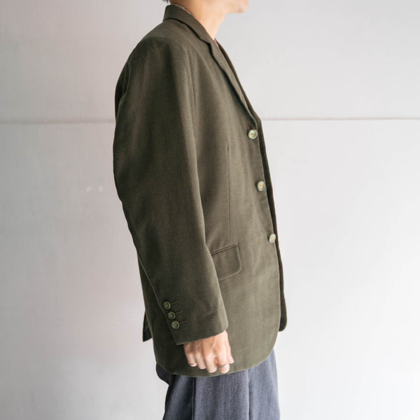 1970s Japan vintage moss green wool tailored jacket
