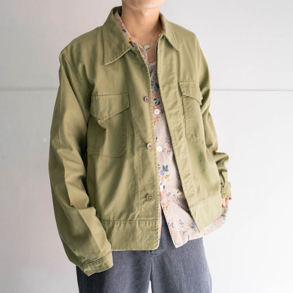 1970-80s Italy green work short jacket 'dead stock'