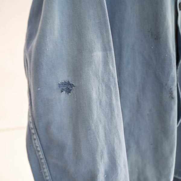 around 1970s Belgium faded blue work jacket with back belt