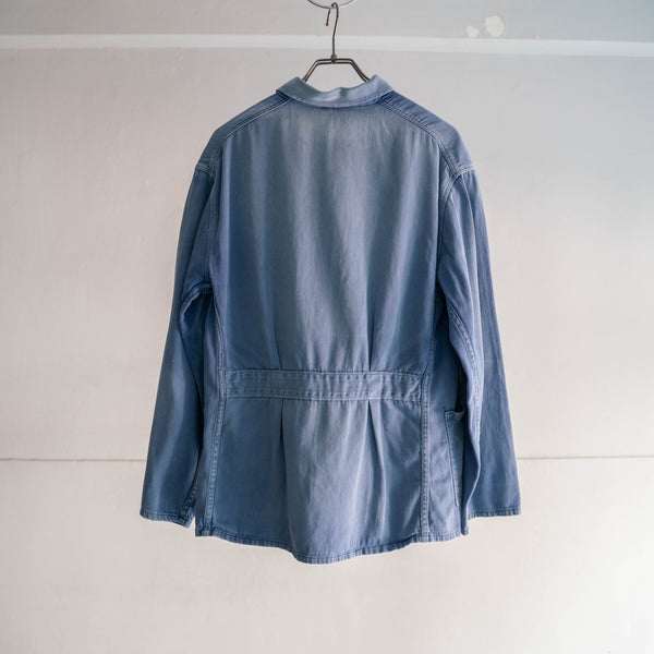 around 1970s Belgium faded blue work jacket with back belt