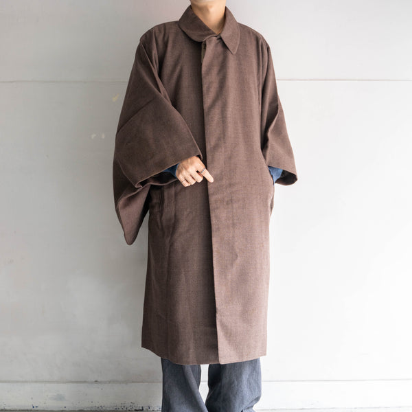 1960-70s Japan vintage brown wool KIMONO coat