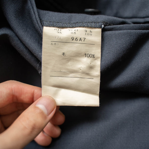 1990s Japan vintage dark blue 2 tuck slacks -light weight-