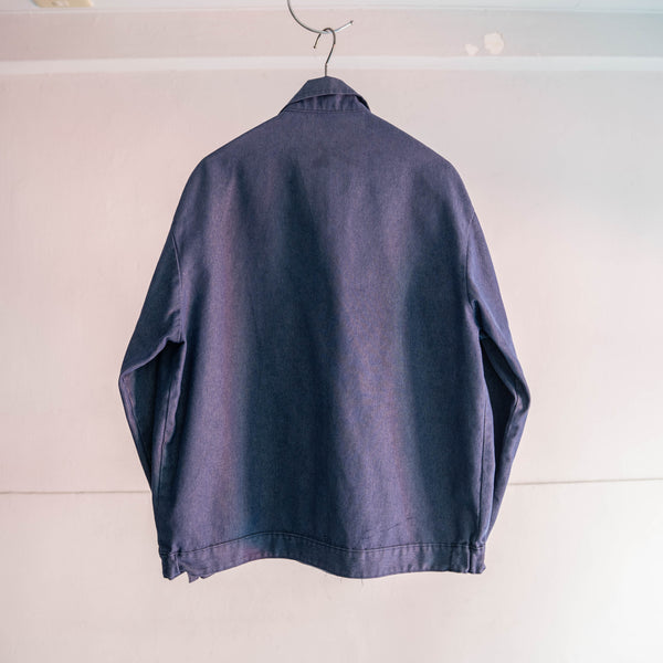 1970s Europe blue denim work short jacket