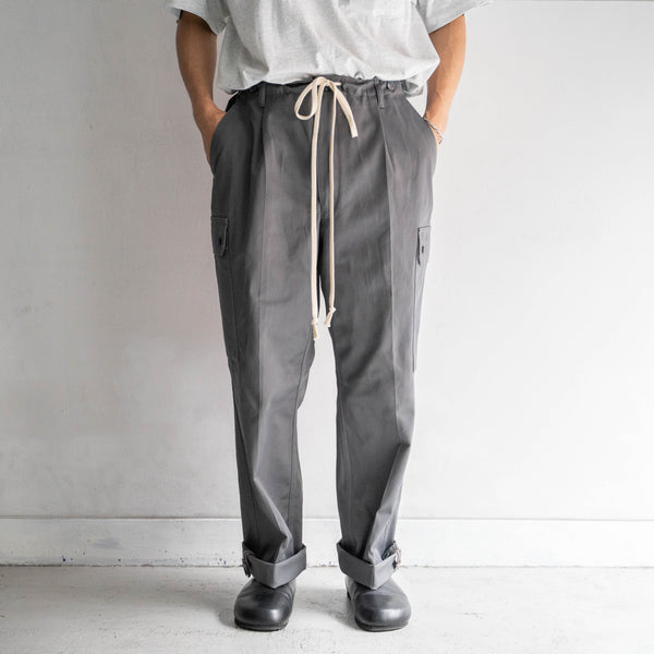 1990-00s Germany police gray color cargo pants -waist code remake-