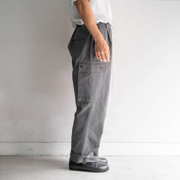 1990-00s Germany police gray color cargo pants -waist code remake-