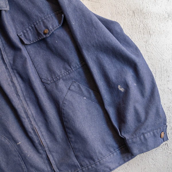 1970s Europe blue denim work short jacket