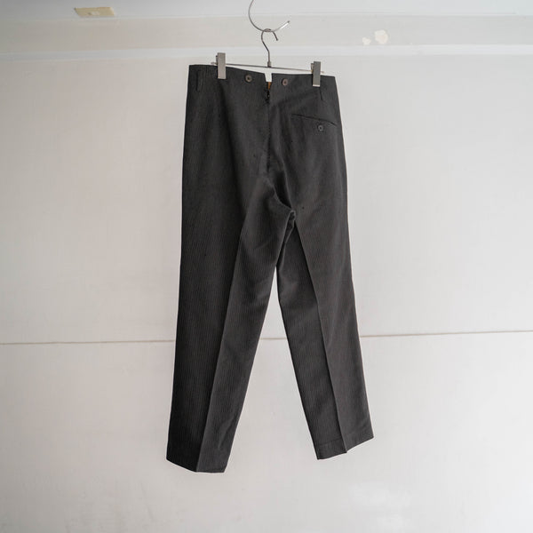 1970s Japan vintage gray based stripe slacks with coin packet