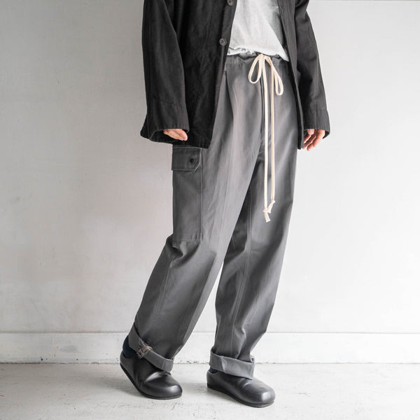 1990-00s Germany police gray color cargo pants -waist code remake-