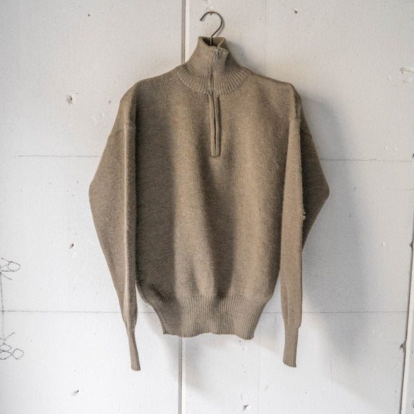 1990s Italian military high neck half zip knit