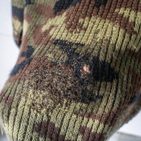 around 1980s Italy camouflage pattern skipper knit