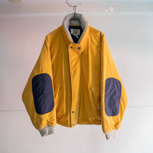 1990s yellow bomber jacket with elbow patch