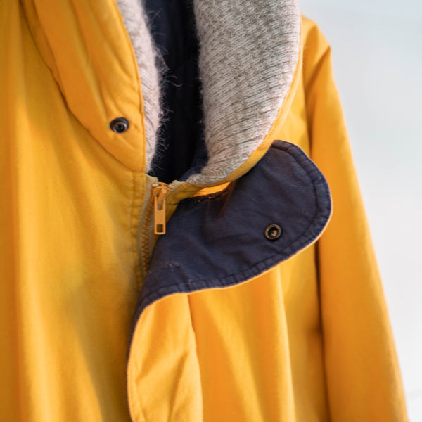 1990s yellow bomber jacket with elbow patch