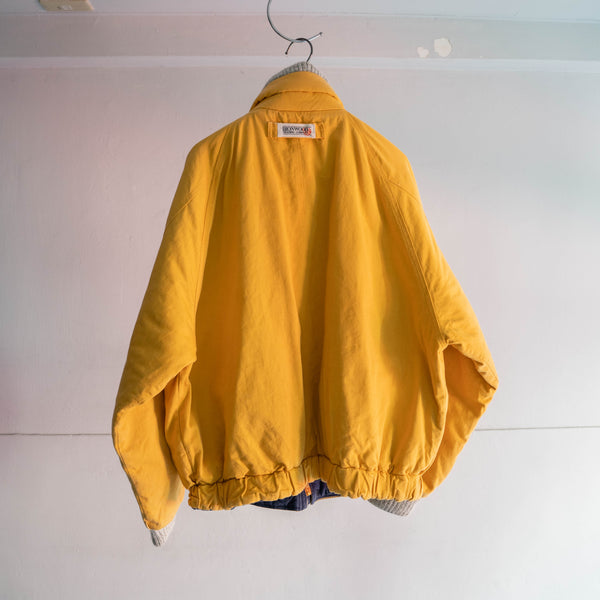 1990s yellow bomber jacket with elbow patch